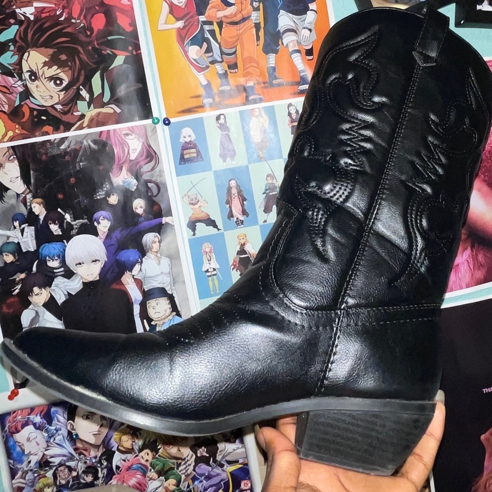 Soda Country GIGA Cowboy Ankle Boots Black Western Size 8 and 1/2